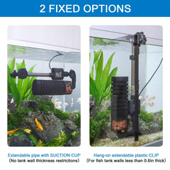 Hygger filter outlets configuration demonstrates adjustable flow for customized tank setup