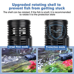 Hygger wave maker 360-degree rotation head for flexible water flow.