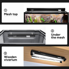 Hygger Zoo T5 Kit easy installation with versatile mounting for terrariums.