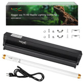 Hygger Zoo T5 UVB fixture 12in delivers strong UVB for reptile basking