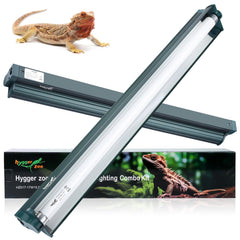 Hygger Zoo T8 reptile light fixture setup for terrarium basking.
