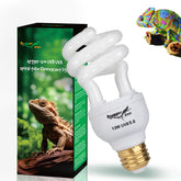 Hygger zoo UVB bulb for reptiles basking scene with bright output supporting calcium uptake.