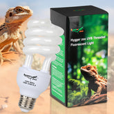 Hygger Zoo UVB light bulb with bright output for clear basking spots.
