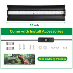 Hygger Zoo UVB Light installed inside terrarium offers flexible placement and setup.
