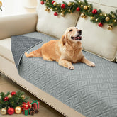 Hyha waterproof dog blanket front view demonstrates dual protection for furniture.