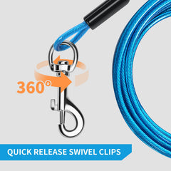 HYHJH dog tie-out cable PVC coating resists weather and rust.