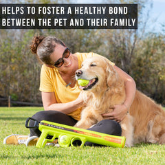 Hyper Pet K9 Kannon distance lever adjust highlighting customizable throw range for different dogs.