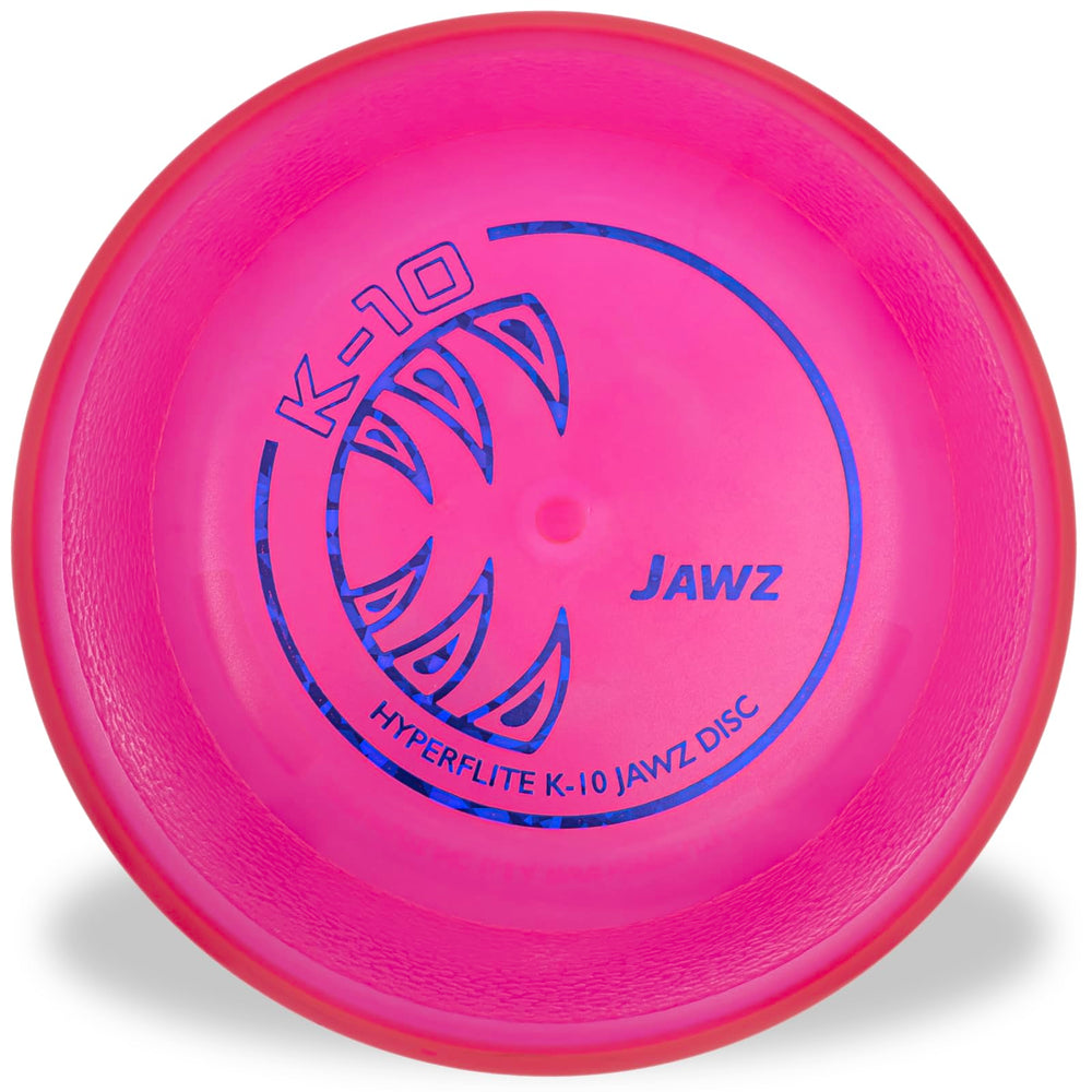 Hyperflite K-10 Jawz Pink Disc front view; durable fetch toy for large dogs