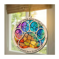 Hyturtle paw memorial suncatcher with dual-layer wood and acrylic design for lasting remembrance