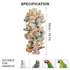 HZDZ LCPAW parrot toys for macaws features sturdy wood for powerful chewing and safe play.