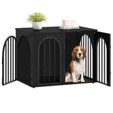 Hzuaneri 31.5 inch wooden dog crate arch door front view for secure indoor use
