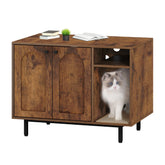 Hzuaneri cabinet front view, discreet hidden litter box for tidy living spaces.