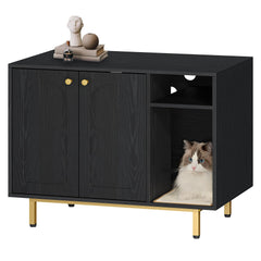 Hzuaneri CB01504G cat litter enclosure front view showing hidden space and clean lines