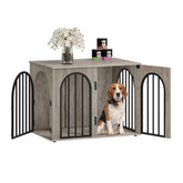 Hzuaneri dog crate arch door demonstrates sleek integration with modern living spaces.