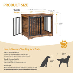 Hzuaneri dog crate furniture barn door open for easy access
