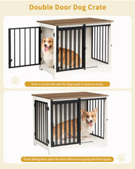 Hzuaneri dog crate furniture, two doors, versatile furniture piece for any room.
