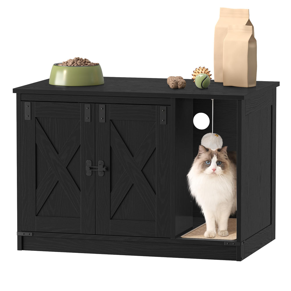 Hzuaneri hidden litter box enclosure showcases discreet design for a tidy space.