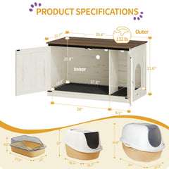 Hzuaneri hidden litter box privacy panel keeps litter out of sight