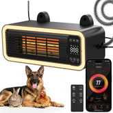 IAD wifi dog house heater front view shows rapid warmth for kennels