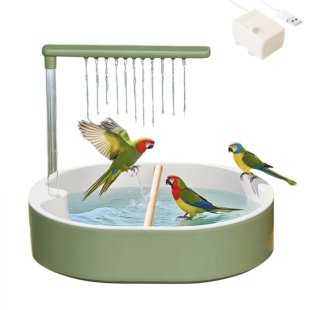 ianjetty parakeet bird bath with circulating-water keeps water fresh for daily baths
