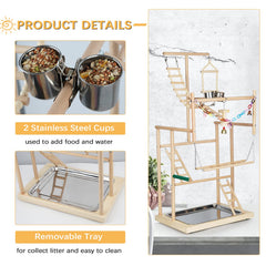 Ibnotuiy Bird Playground featuring feeder cups and bells for interactive play