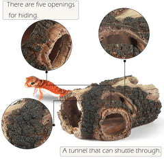 IBWell wood log decor flat base ensures stable placement in 20-gallon setups.