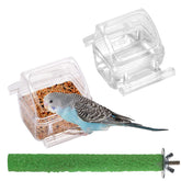 IBWell clear water bowl 2-pack for parakeets lets you monitor hydration clearly.