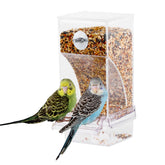 IBWell no-mess automatic bird feeder cage view for tidy feeding