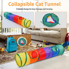 iCAGY Cat Tunnel kitten playtime inside offers roomy wide tube comfort.