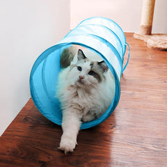 iCAGY cat tunnel sky blue 20in open offers interactive play and cozy hideaway.