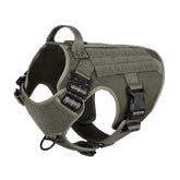 ICEFANG Tactical Dog Harness large buckles close-up shows secure neck control for reliable walks.
