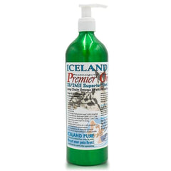 Iceland Pure Premier Omega-3 wild-caught fish oil bottle highlighting Iceland origin and purity.