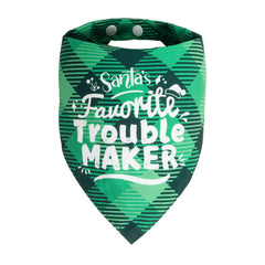ICEMOOD Christmas dog bandana in green plaid enhances festive photos.