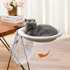ICOHOT Cat Desk Bed hammock with soft faux fur for cozy comfort