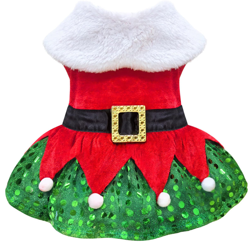 Idepet Christmas dog dress red santa top highlights festive holiday photos