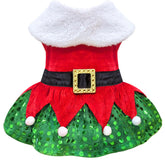 Idepet Christmas dog dress red santa top highlights festive holiday photos