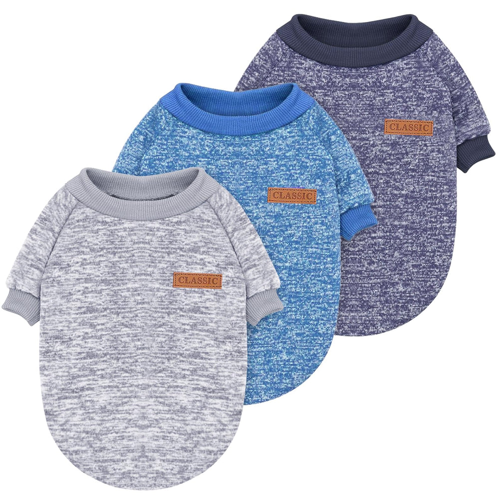 Idepet classic knitwear sweater pack front view provides cozy warmth for small and medium dogs
