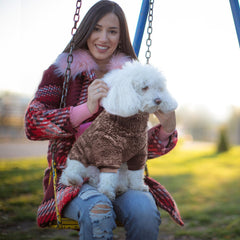 Idepet velvet dog pajamas pullover design, easy on and off for busy owners.
