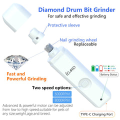 IDMD dog nail grinder with 2-speed control suits all sizes of dogs and cats