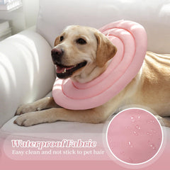 IDOMIK dog recovery collar microfiber padding pink M plush comfort for restful sleep.