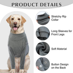 IDOMIK elbow brace protection design in grey reduces licking temptations after surgery.