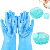 IDQQUQQ dog-washing-gloves with soft bristles for thorough cleansing and gentle massage