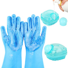 IDQQUQQ dog-washing-gloves with soft bristles for thorough cleansing and gentle massage