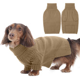 IECOii Dachshund Sweater camel front view for warm winter wear