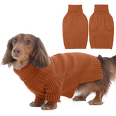 IECOii Dachshund Sweater caramel close-up fabric shows soft warmth