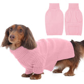 IECOii Dachshund Sweater pink turtleneck close-up showing cozy warmth for cold walks