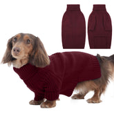 IECOii Dachshund Sweater with turtleneck warmth for cold weather walks