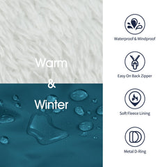IECOii dog coat with warm fleece lining keeps large dogs cozy.