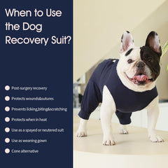 IECOii Dog Recovery Suit breathable material helps comfort during recovery.