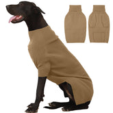 IECOii 4XL camel dog sweater chest view, ideal warmth for giant breeds.